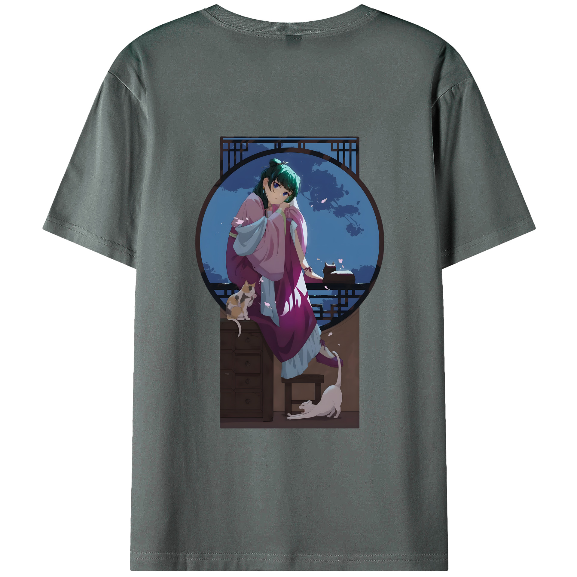 （画像用） 薬屋のひとりごと The Apothecary Diaries 綿100％ メンズ半袖Tシャツ（バックプリント） 通気性